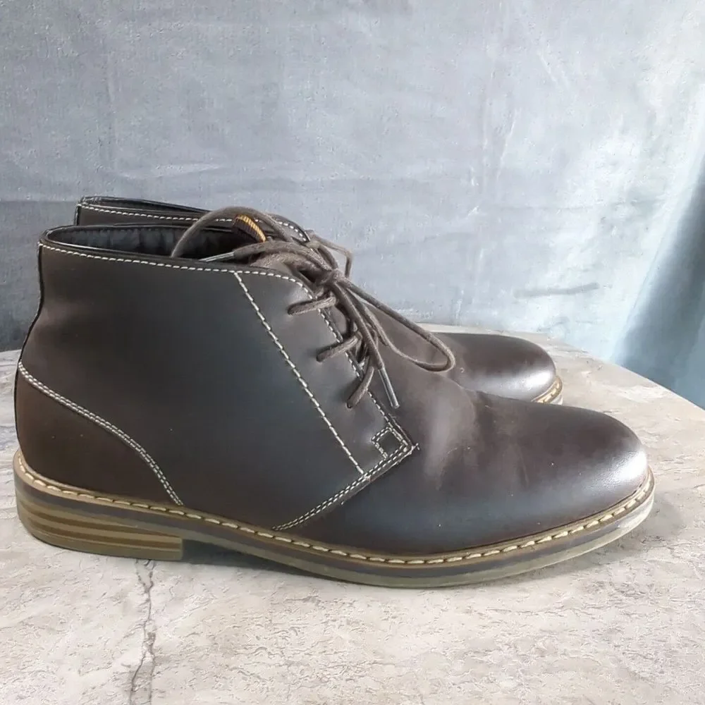 Steve Madden‎ M Edict Brown Faux Leather Ankle High Shoes Mens Size 9.5 M 910727